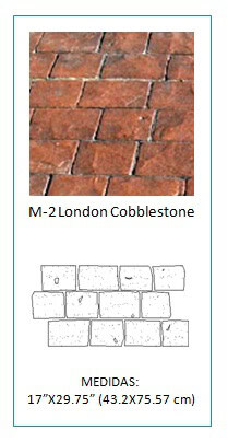 Molde para concreto estampado modelo London Cobblestone